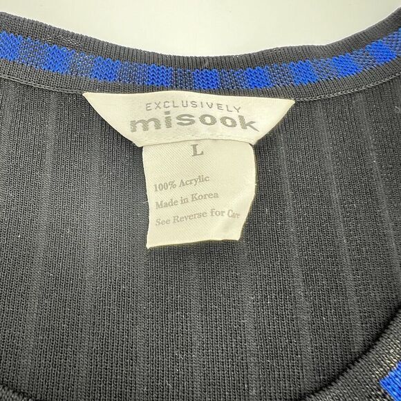 Exclusively Misook Black Blue Tank Top Size Large - Picture 2 of 3
